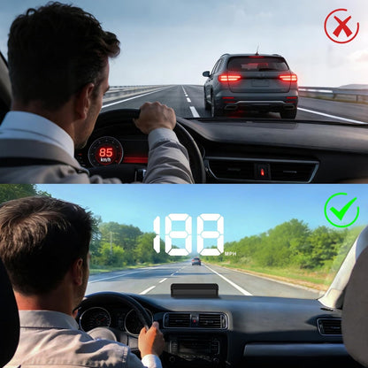 GPS HUD Speedometer for Cars – Large MPH Display, Auto Brightness, USB Plug & Play, Green/White, Driving, Auto Accessories