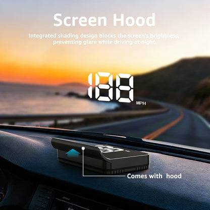 GPS HUD Speedometer for Cars – Large MPH Display, Auto Brightness, USB Plug & Play, Green/White, Driving, Auto Accessories