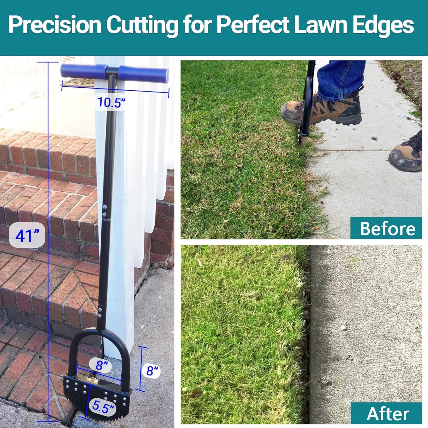Manual Garden Bed Edger - Durable Gardening Work Tool with Wide Footplate, Portable Design for Weed Removal, Flowerbed, Sidewalk, Durable Landscape Tool, deals for you,